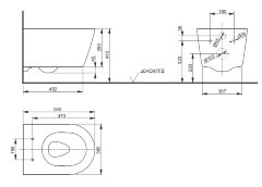 Унитаз подвесной ТОТО серии RP 380х540х335 безобдковый, белый (CW552RY#XW)