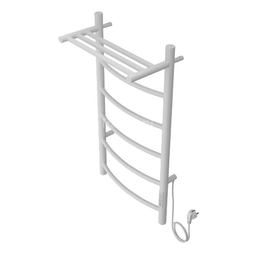 Полотенцесушитель электрический AZARIO VERONA 400/800 5 секций, с полкой, диммер справа, белый (AZ04