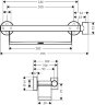 Поручень Hansgrohe Unica с полочкой и держателем для душа, хром (26328400)