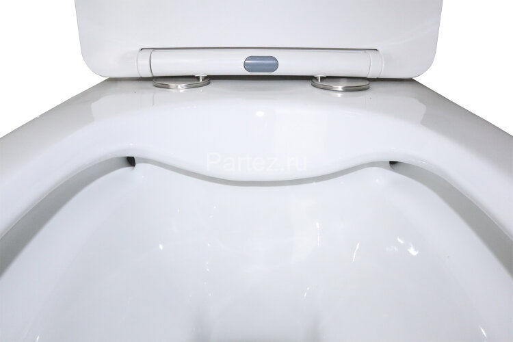 Унитаз-моноблок AZARIO GRESSA 705х370х760 напольный, безободковый, в комплекте с сиденьем дюропласт 