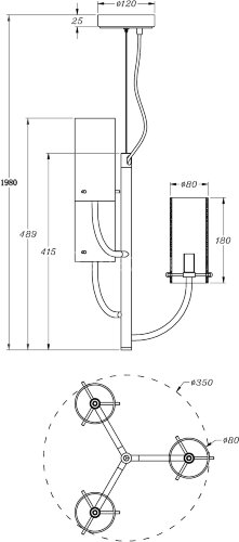 Подвесная люстра Maytoni MOD223PL-03BS