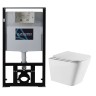 Сет AZARIO инсталляция + унитаз Teramo безободковый, с сиденьем микролифт, белый (AZ-8010-1000+AZ-00