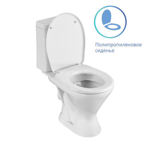 Унитаз-компакт Santeri Грация с горизонтальным выпуском, сиденье полипропилен (1.P210.3.S00.00B.F)