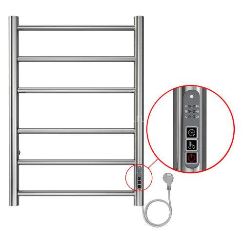 Полотенцесушитель электрический AZARIO PARMA 400/600 6 секций, диммер справа, хром (AZ10846)