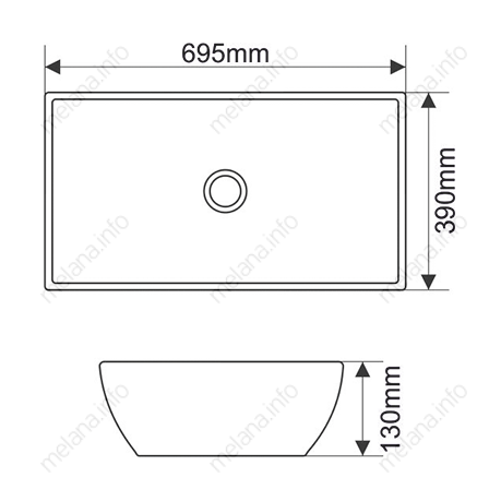 Накладная раковина melana mln-e408
