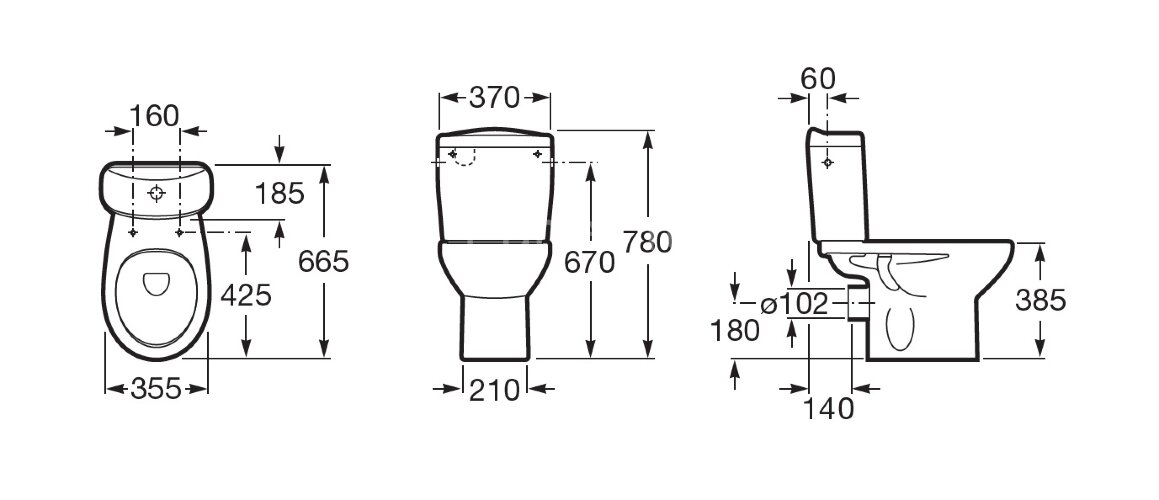 Чаша унитаза напольного Roca Victoria, белый (7.3423.9.900.0)
