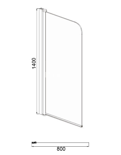 Шторка для ванны распашная Azario Merrit 80х140 цвет профиля серебро (AZ-NF6211 800)