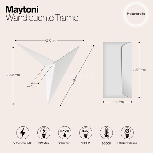 Бра Maytoni C808WL-L3W