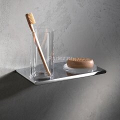 Стакан стеклянный с полочной-мыльницей Keuco Edition 400 (11556019000)