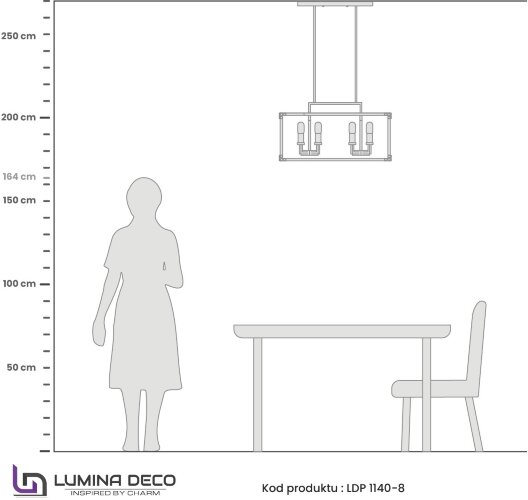 Подвесная люстра Lumina Deco LDP 1140-8 BK+MD