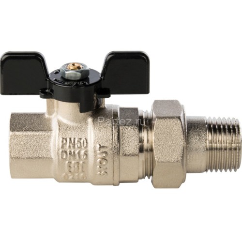 Кран шаровой полнопроходной с американкой 1/2" Stout