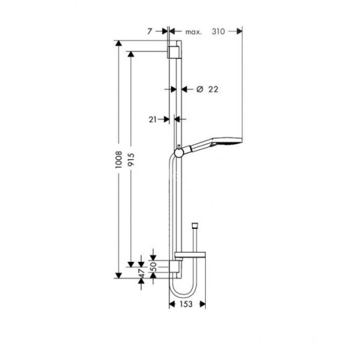 26631400 Raindance Select Душевой набор Raindance Select S 120/Unica 0,90 м