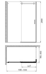 Душевой уголок Gemy Modern Gent S25191C-A6-80