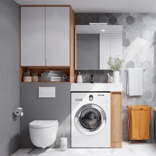 Тумба под раковину Aquaton Лондри 80 без фасада, Дуб Сантана (1A267101LH0C0)