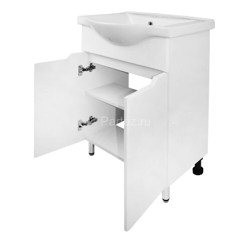Комплект тумба Палермо 50Н 510х440х840 напольная, с раковиной Basic 50, белый (CS00092518)