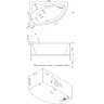 Ванна акриловая Azario Галант 150х90 пристенная, левая (ГАВ0001)