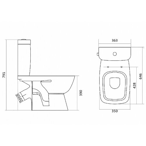 Унитаз-компакт Santek Нео Лайт напольный, с сиденьем микролифт, белый (1.WH30.2.409)