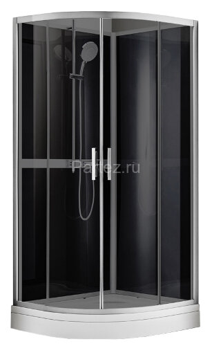 Душевая кабина AZARIO DENVER 90х90х200 серое стекло 4 мм. Easy Clean, задняя панель черная, цвет профиля серый (AZ-N10812 900 GREY)