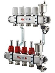 Коллекторная группа НЕРЖ. с расходомерами в сборе 1"х11х3/4"EK VALTEC