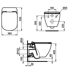 Комплект Ideal Standard ProSys 2.0 система инсталляции + унитаз с крышкой-сиденьем (RT007902)