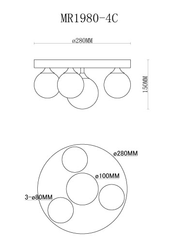Потолочная люстра MyFar MR1980-4C