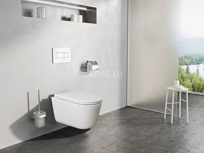 Унитаз подвесной Creo Ceramique LYon 2.0 490х360х350 безободковый, с системой смыва Tornado в компле