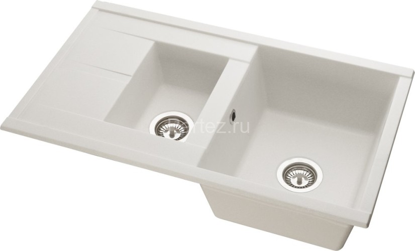 Кухонная мойка AQUATON Делия 87, двойная, цвет жемчуг (1A716232DE240)