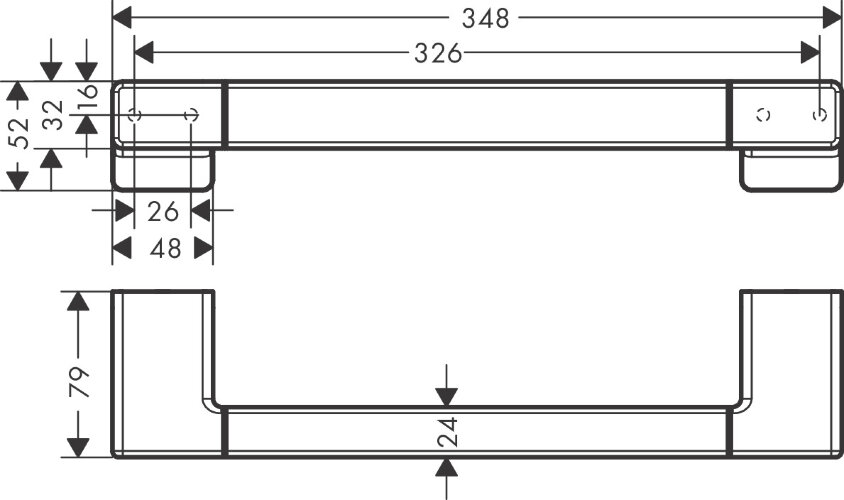 Поручень Hansgrohe AddStoris 348 мм, матовый чёрный (41744670)