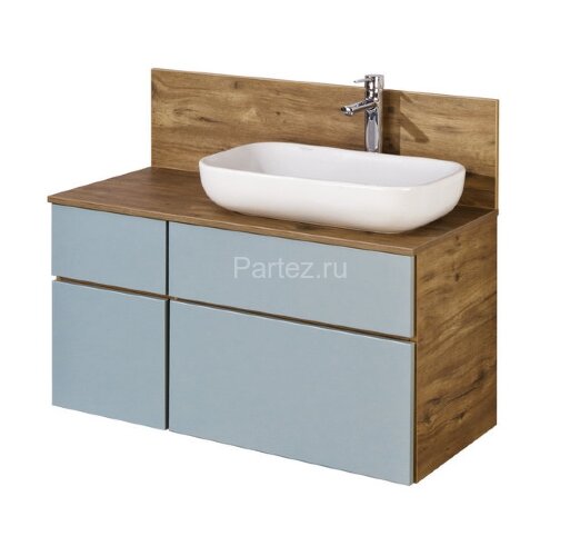 Тумба под раковину AQUATON Мишель 80 NEW подвесная, без столешницы Дуб Рустикальный/Фьорд (1A256801M