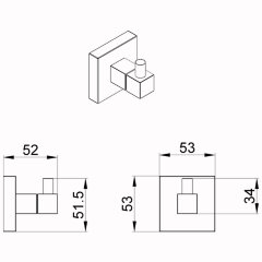 Крючок Azario RINA, Хром (AZ-87005)