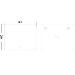 Зеркало AZARIO Valeria 800х600, влагостойкое, c подсветкой и диммером (CS00064487)