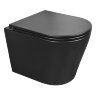 Унитаз подвесной AzarioTeramo 515х355х365 безободковый с сиденьем микролифт, черный матовый (AZ -053