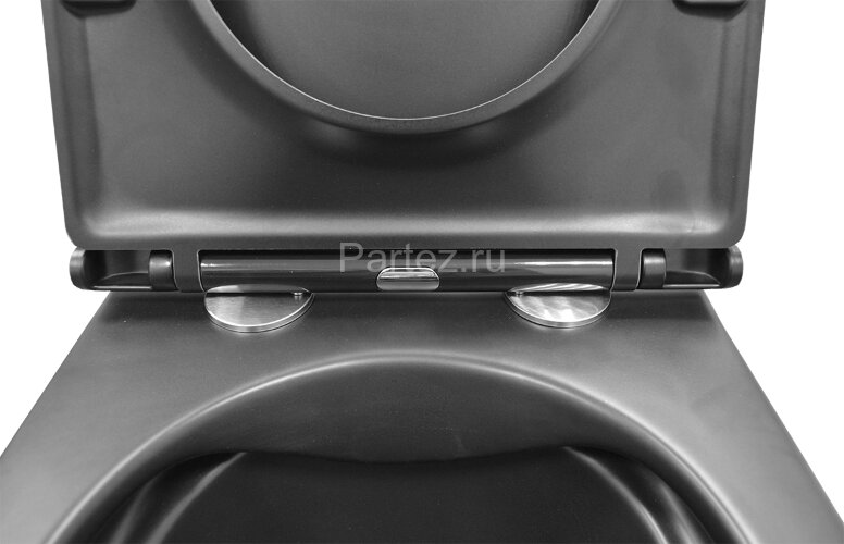 Унитаз подвесной AzarioTeramo 515х355х365 безободковый с сиденьем микролифт, черный матовый (AZ -053