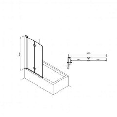 Шторка для ванны складная Roca CAPITAL 115х140 цвет профиля хром (7.M411.1.512.M)