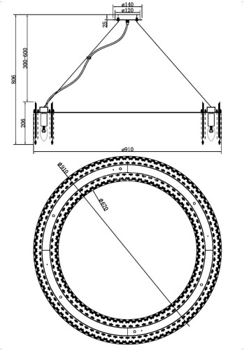 Подвесная люстра Maytoni MOD036PL-18N