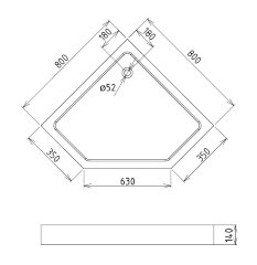 Душевой поддон Gemy ST09T