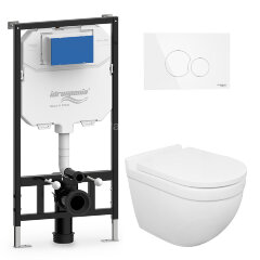 СЕТ: Инсталляция IDROSPANIA TABARCA + унитаз Azario Fora подвесной безободковый + клавиша смыва Azar