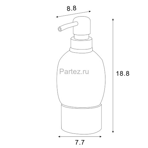 Дозатор жидкого мыла Azario FORNY керамический, настольный, хром (AZ-128CH)