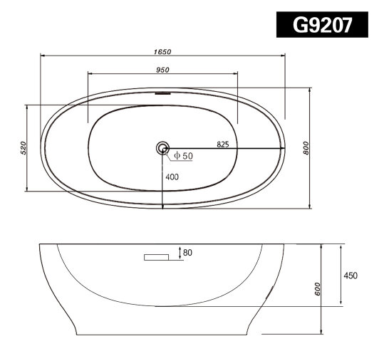 Акриловая ванна Gemy G9207