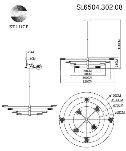 Потолочная люстра ST Luce SL6504.302.08