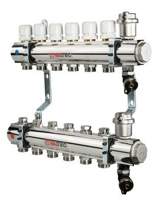 Коллекторная группа из латуни в сборе 1"х8х3/4"ЕК VALTEC