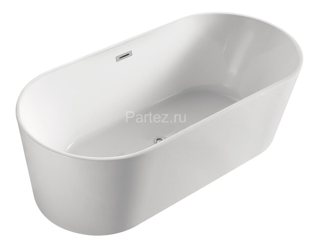 Ванна акриловая Azario BRISTOL 1600х800х580, свободностоящая, в комплекте с сифоном и металлической 