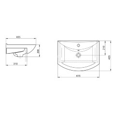 Раковина мебельная AQUATON Грация 60 615х435х200 фаянс, белый (131203S0011B0)
