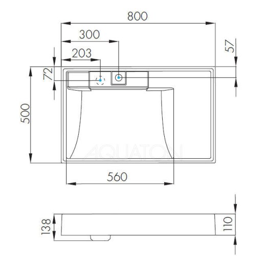 Раковина AQUATON Рейн 80 (1A72113KRW010)