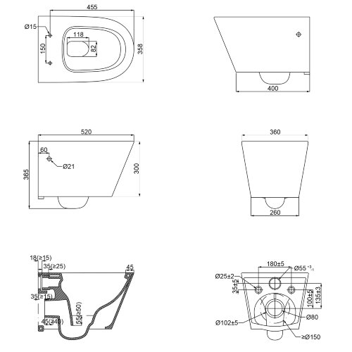 Сет: Инсталляция AZARIO + Унитаз подвесной Creo Ceramique с системой смыва Tornado, в комплекте с бы