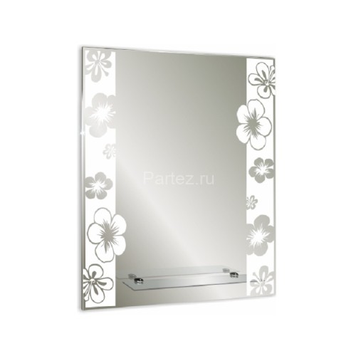 Зеркало LORANTO Флора 535х685, пескоструйный рисунок