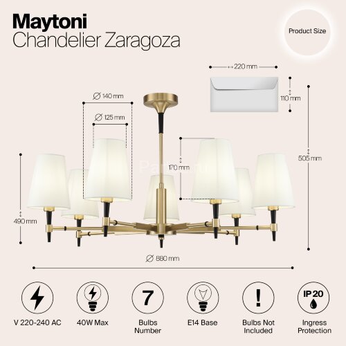 Потолочная люстра Maytoni H001CL-07BS