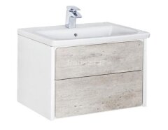 RONDA Модуль д/раковины 800 мм, бетон/белый матовый (подходит раковина Gap)