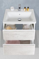 RONDA Модуль д/раковины 800 мм, бетон/белый матовый (подходит раковина Gap)