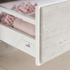 RONDA Модуль д/раковины 800 мм, бетон/белый матовый (подходит раковина Gap)